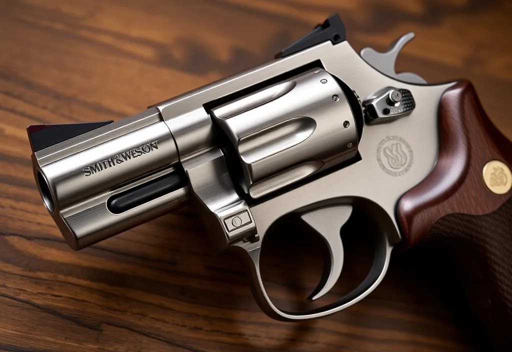 A close-up image of the Smith & Wesson Model 10