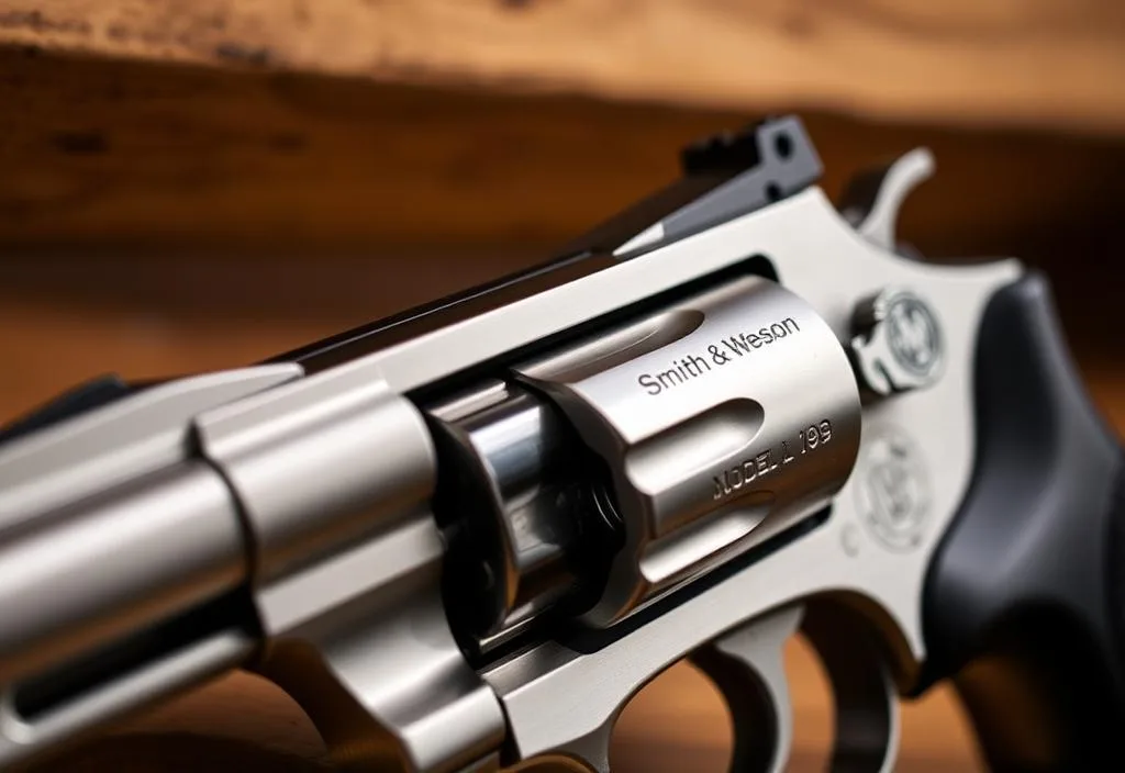 A close-up image of the Smith & Wesson Model 19