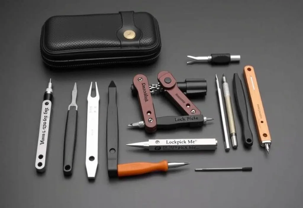 A photo of the Lockpick Me Lock Pick Set with its various tools