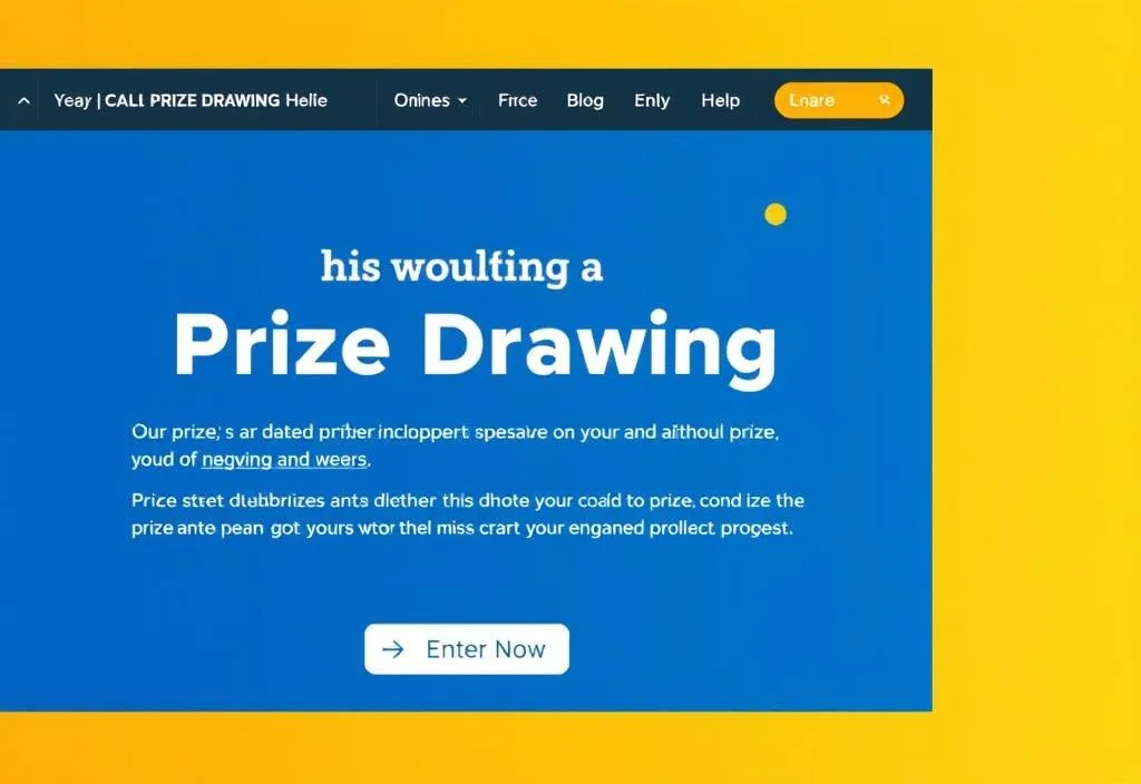 A screenshot of a prize drawing website with a 'Enter Now' button