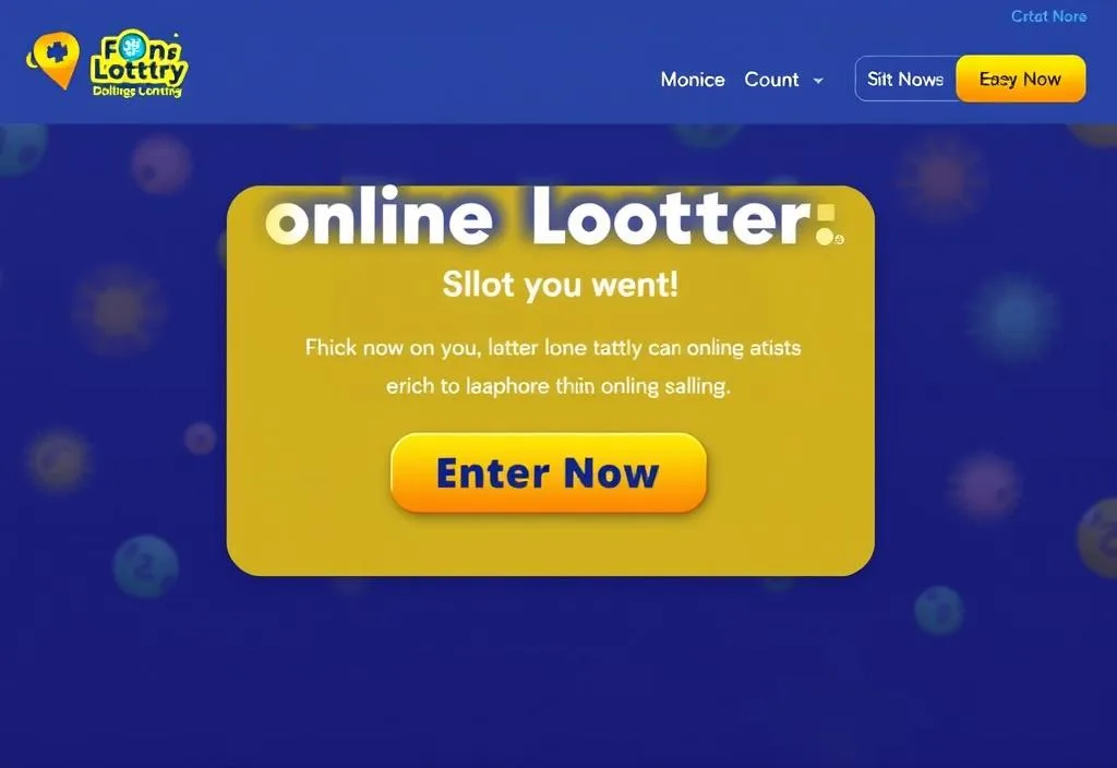 A screenshot of an online lottery website with a 'Enter Now' button