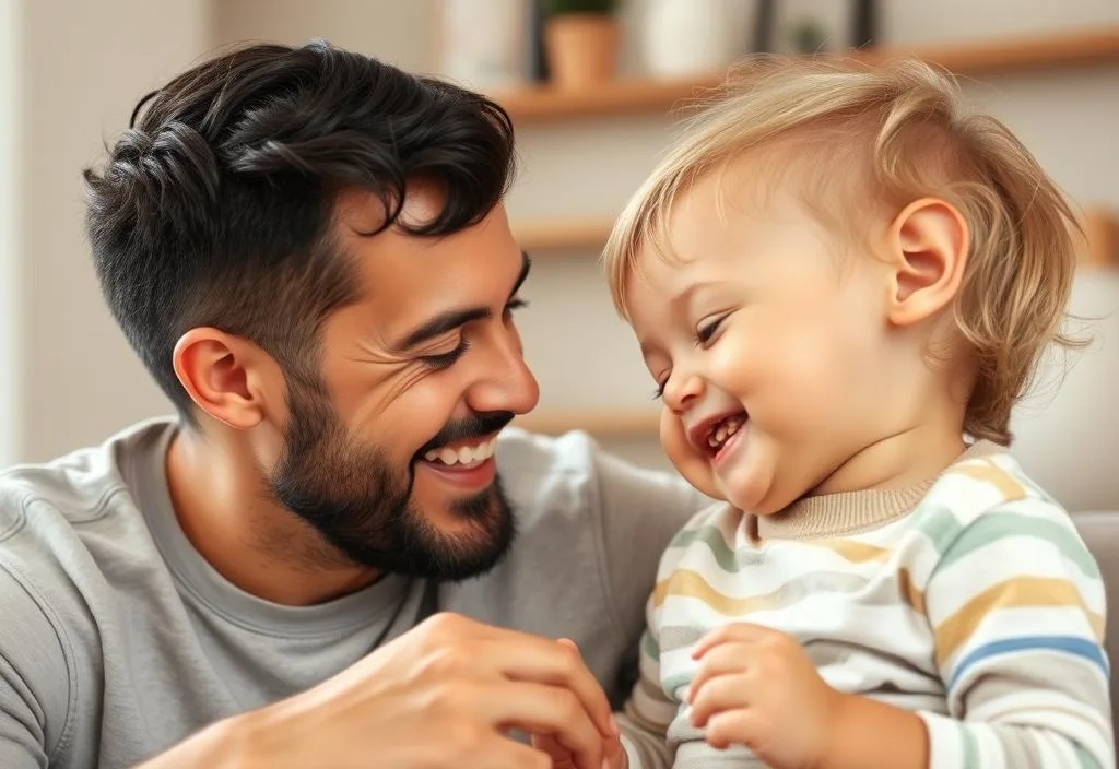 A father and child sharing a laugh