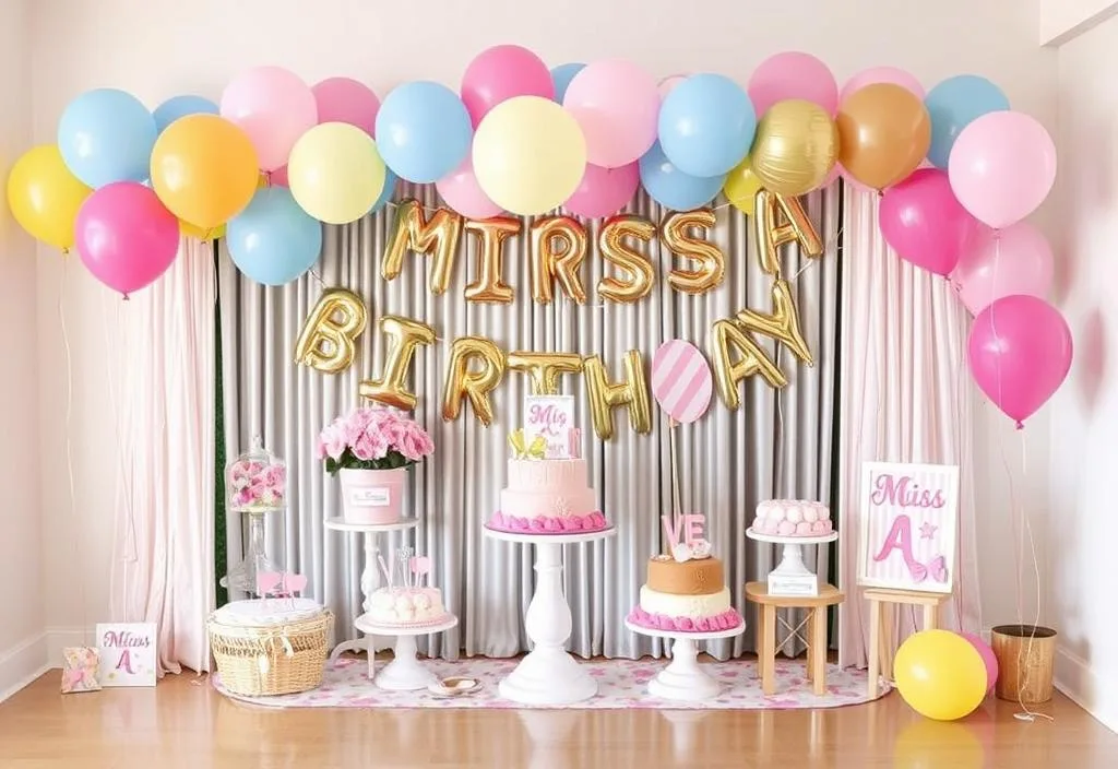 Miss A's birthday party decorations