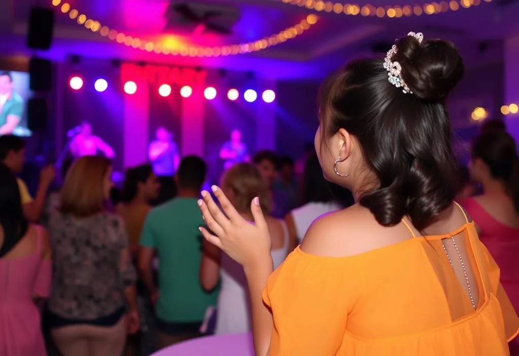 Miss A watching a concert at her birthday party