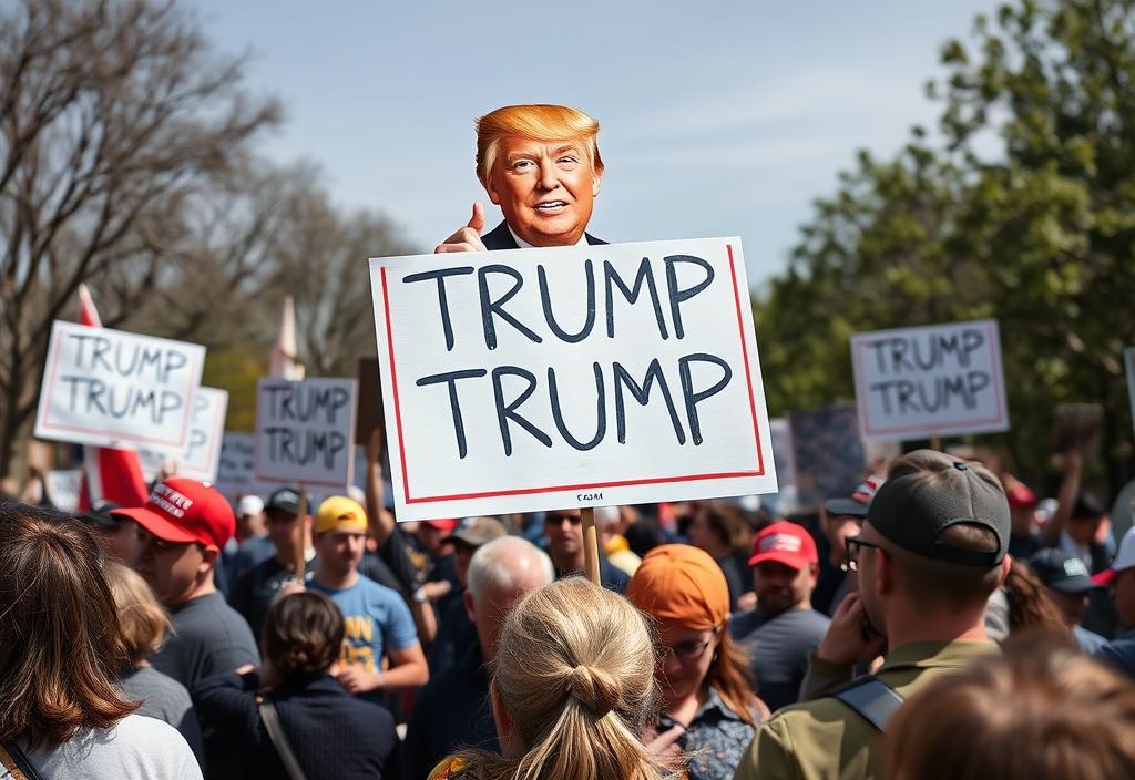 A photo of a protest against Donald Trump