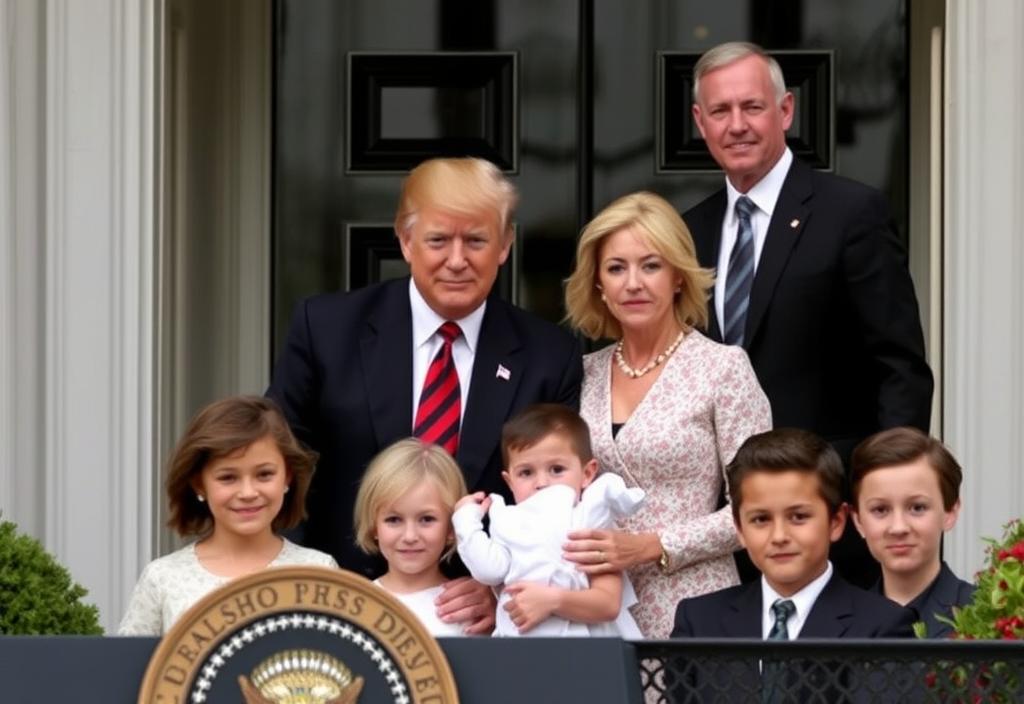 A photo of Donald Trump with his family