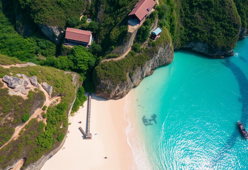 Aerial view of Railay Beach in Krabi, Thailand