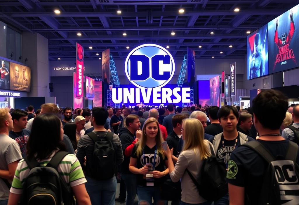 A group of people attending the DC Universe event