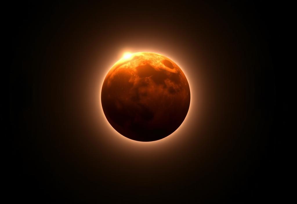 An illustration of the Earth's shadow on the moon during a lunar eclipse