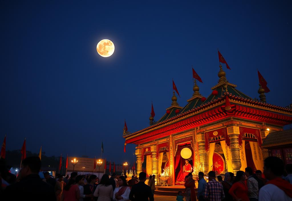 A picture of a cultural event celebrating a lunar eclipse