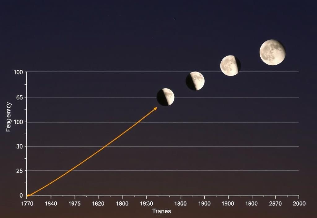 A graph showing the frequency of lunar eclipses