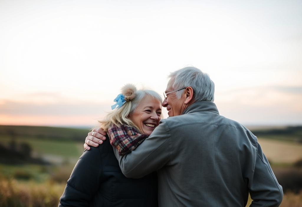 A couple reuniting after years apart