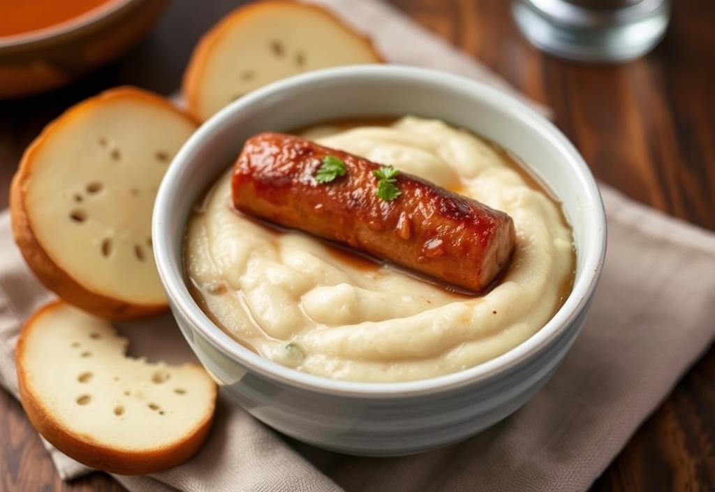 Image of a bowl of smoked sausage and grits