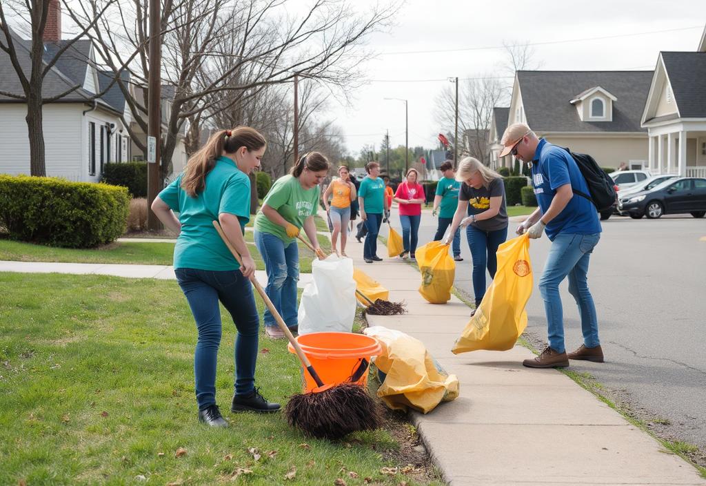 A group of people participating in a community clean-up event