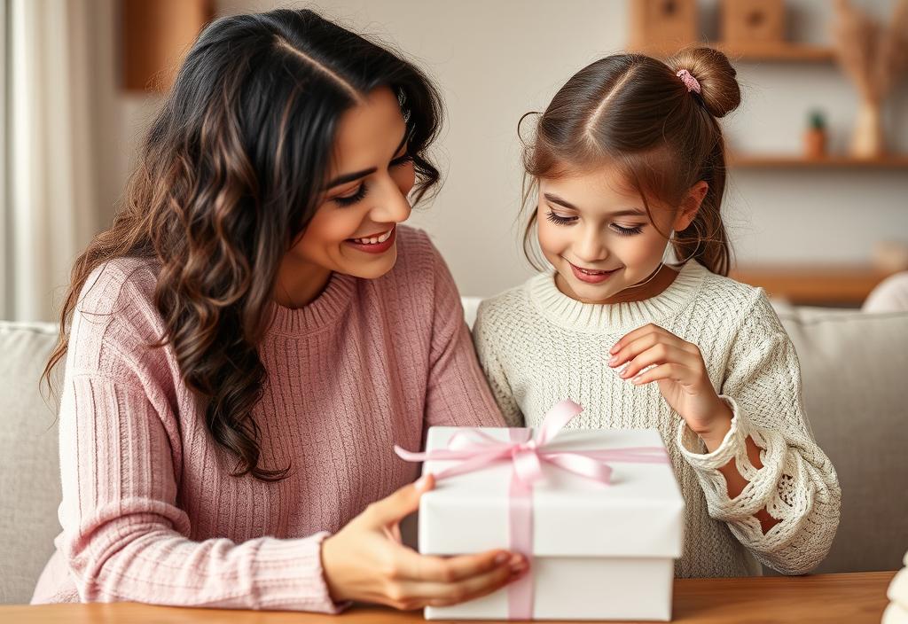 A mother and daughter creating a customized gift together