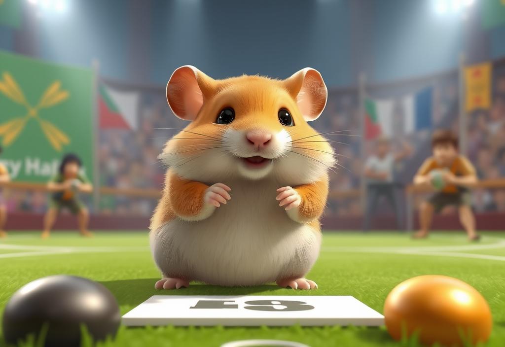 A screenshot of a hamster competing in a tournament