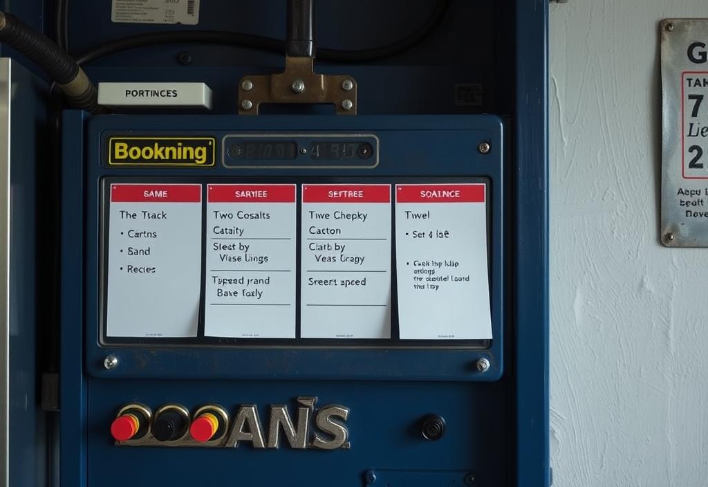 A photo of a clunky booking system