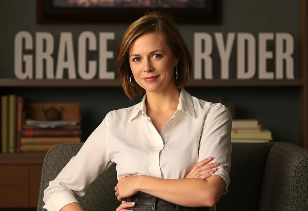 A photo of Grace Ryder in a promotional image for the show