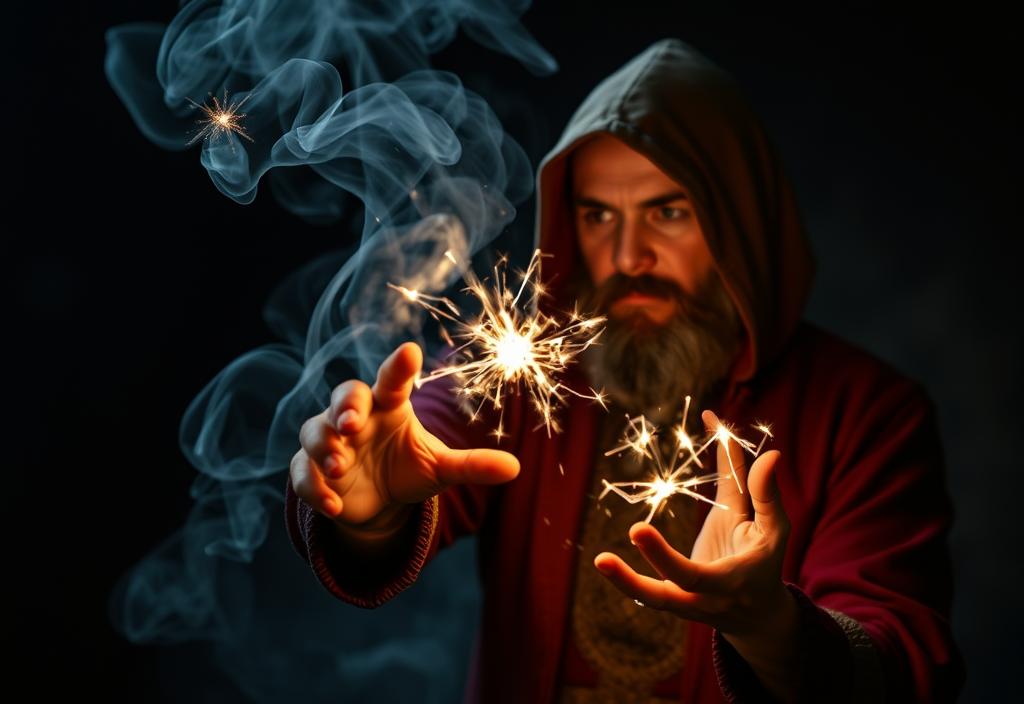 A person casting a magic spell