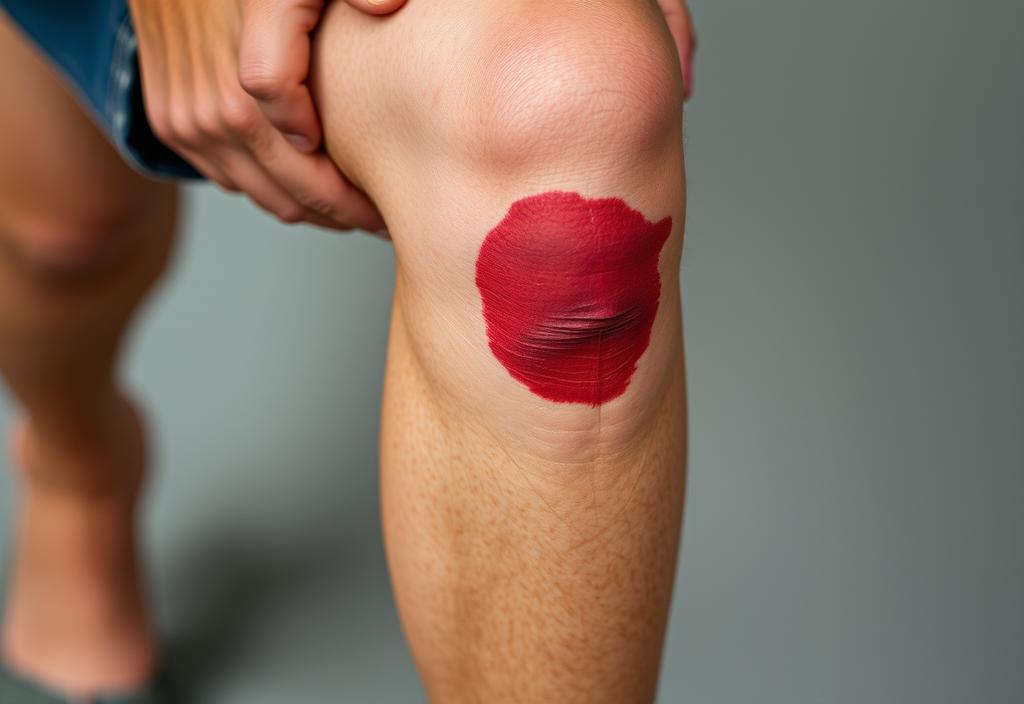 A person with a scraped knee