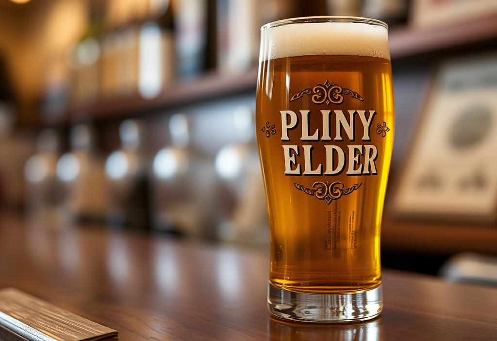 A glass of Pliny the Elder beer