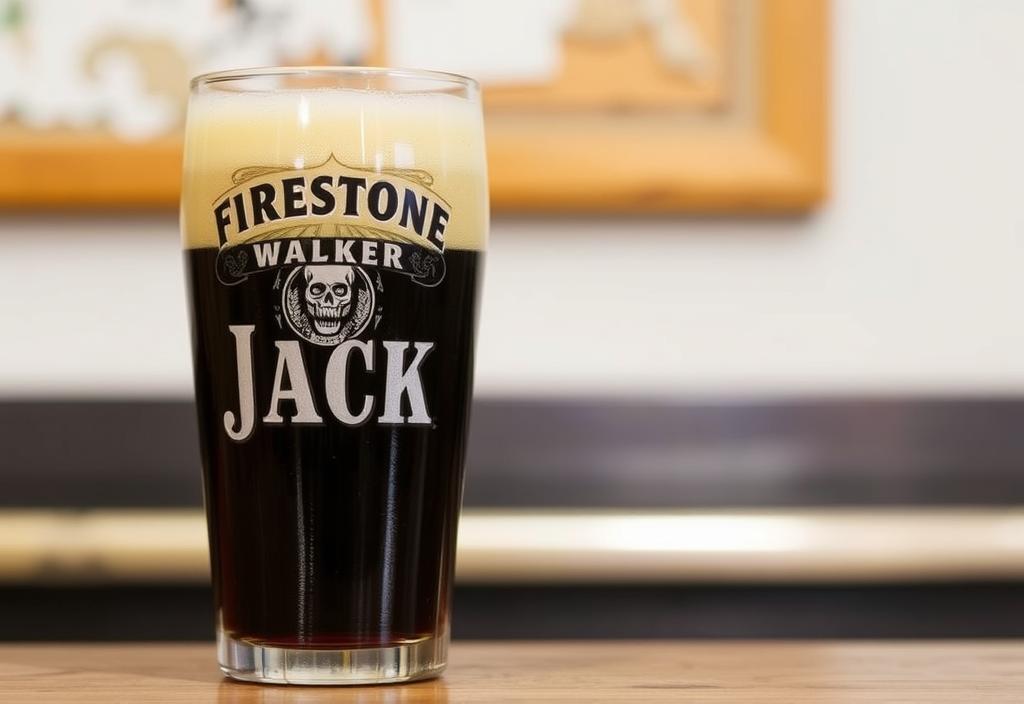 A glass of Firestone Walker Easy Jack beer