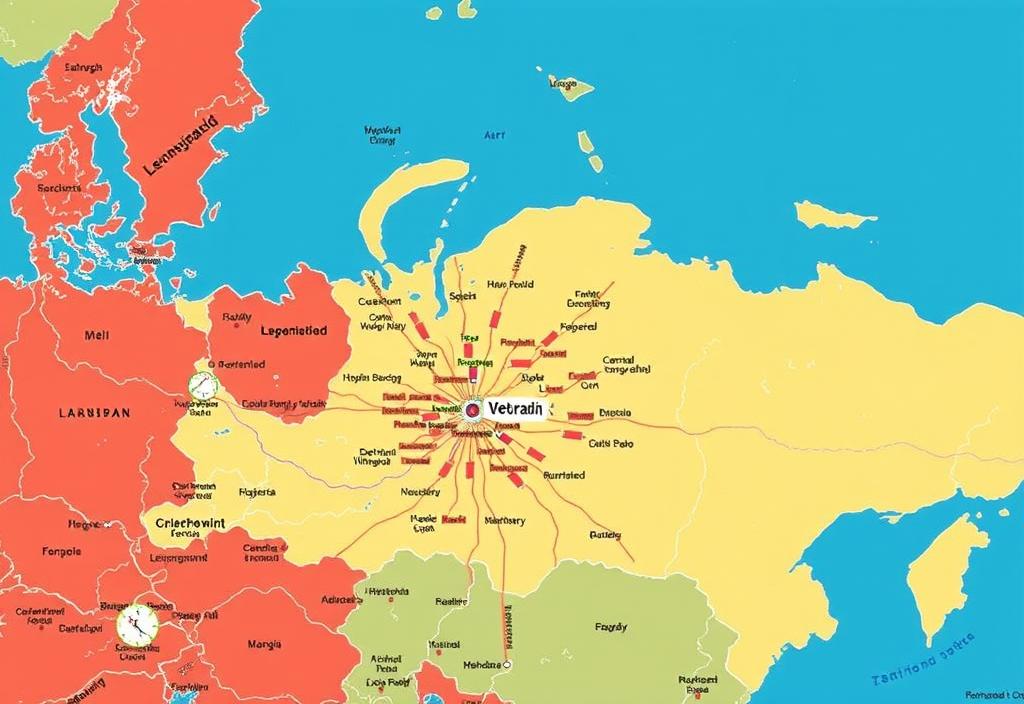 A map of Leningrad, Soviet Union, in the 1950s