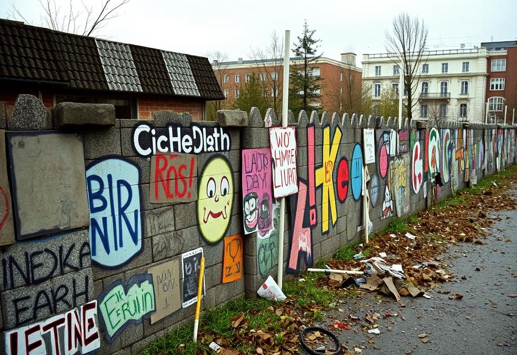 A photo of the Berlin Wall in the 1980s