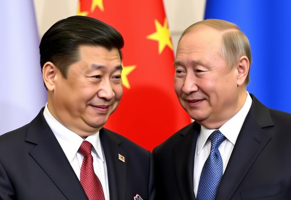 A photo of Vladimir Putin and Xi Jinping