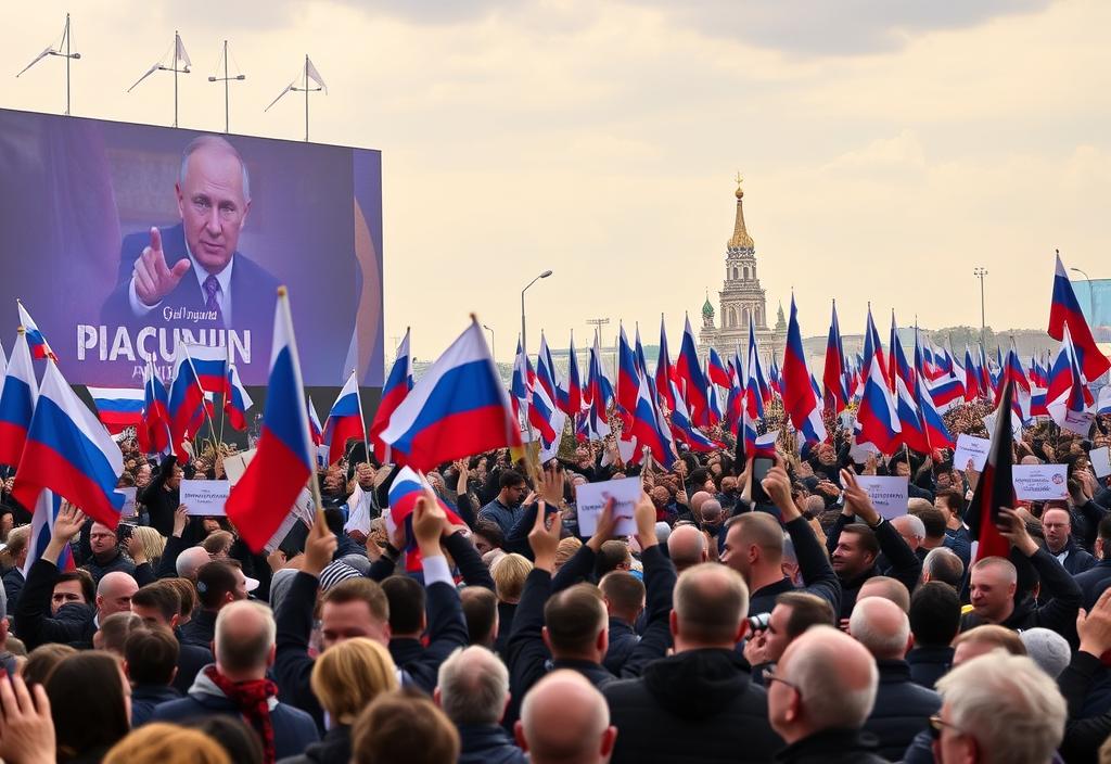 A photo of a Putin rally