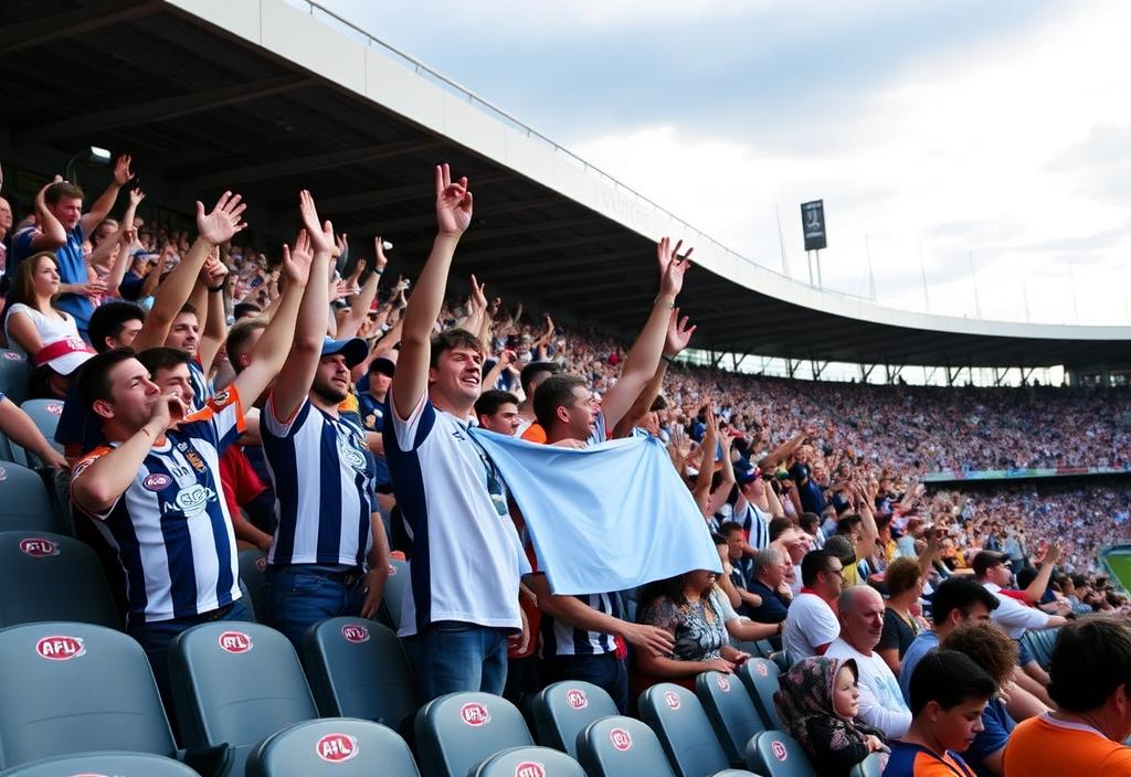 AFL Fans Cheering in the Stands