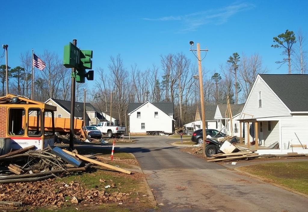 A photo of a destroyed neighborhood in Rocky Mount, NC