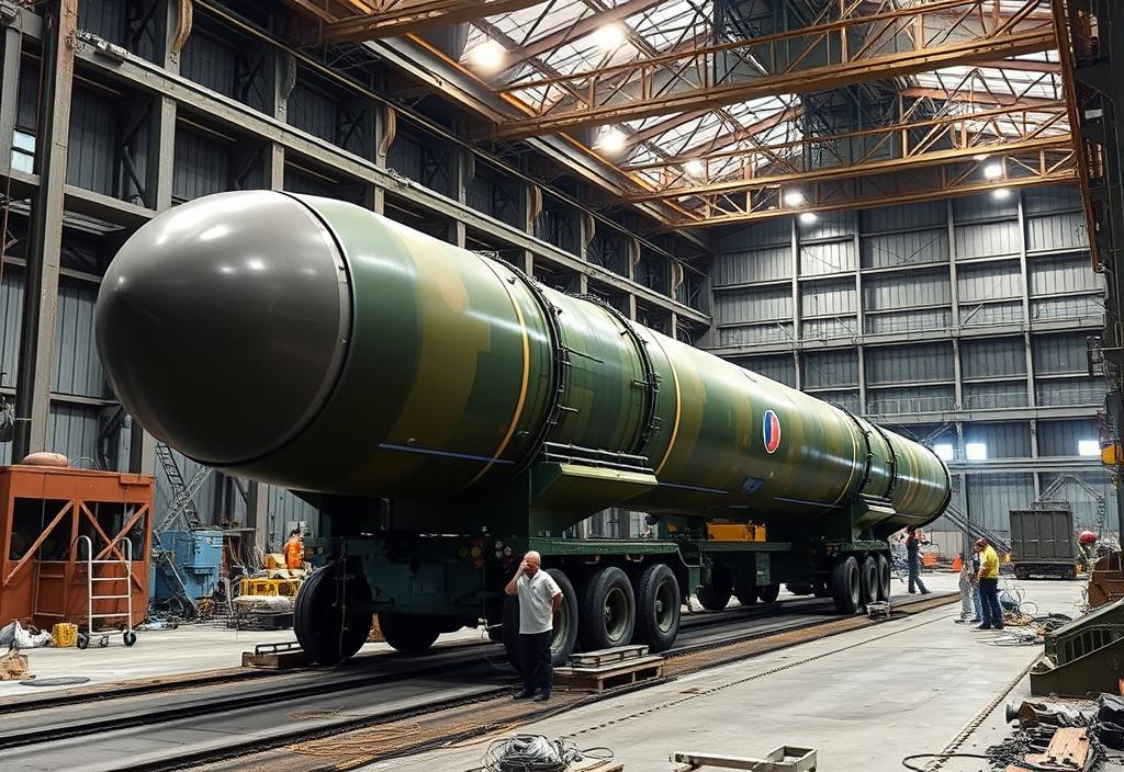 Image of a Russian ICBM being built