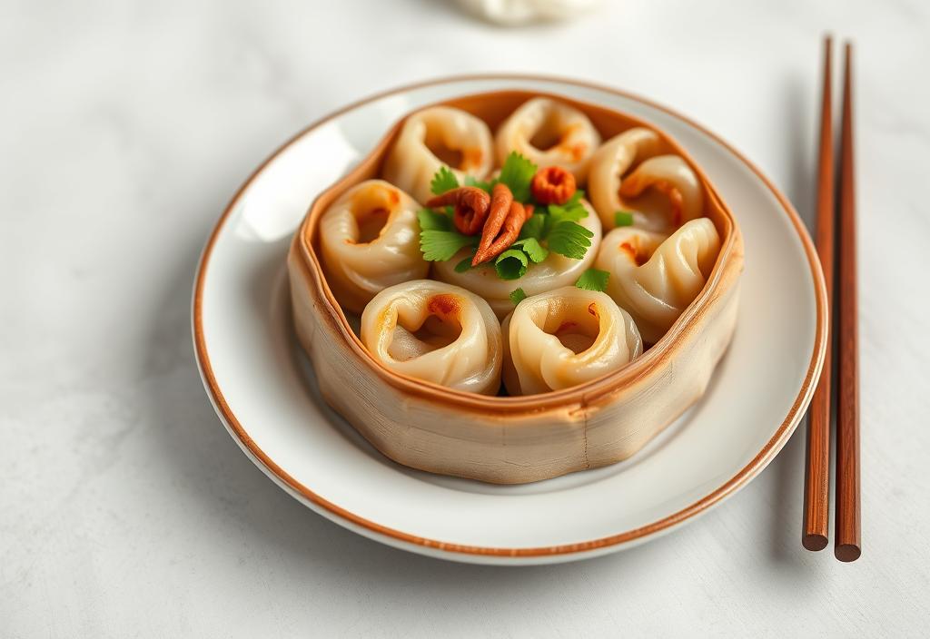 Xiaolongbao on a plate