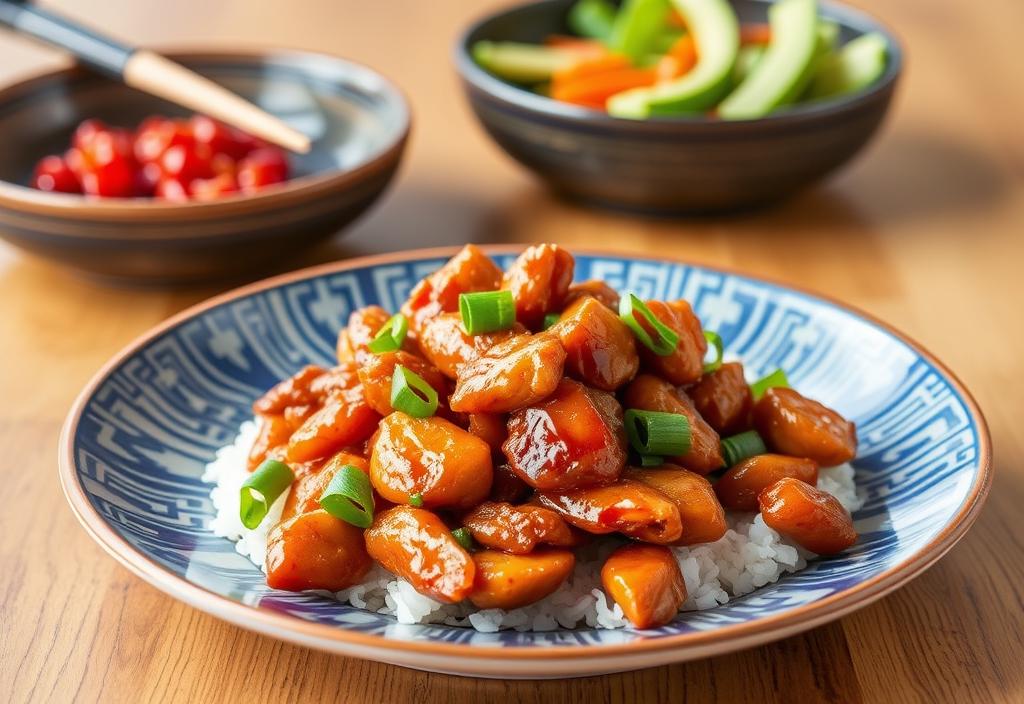 Kung Pao chicken on a plate