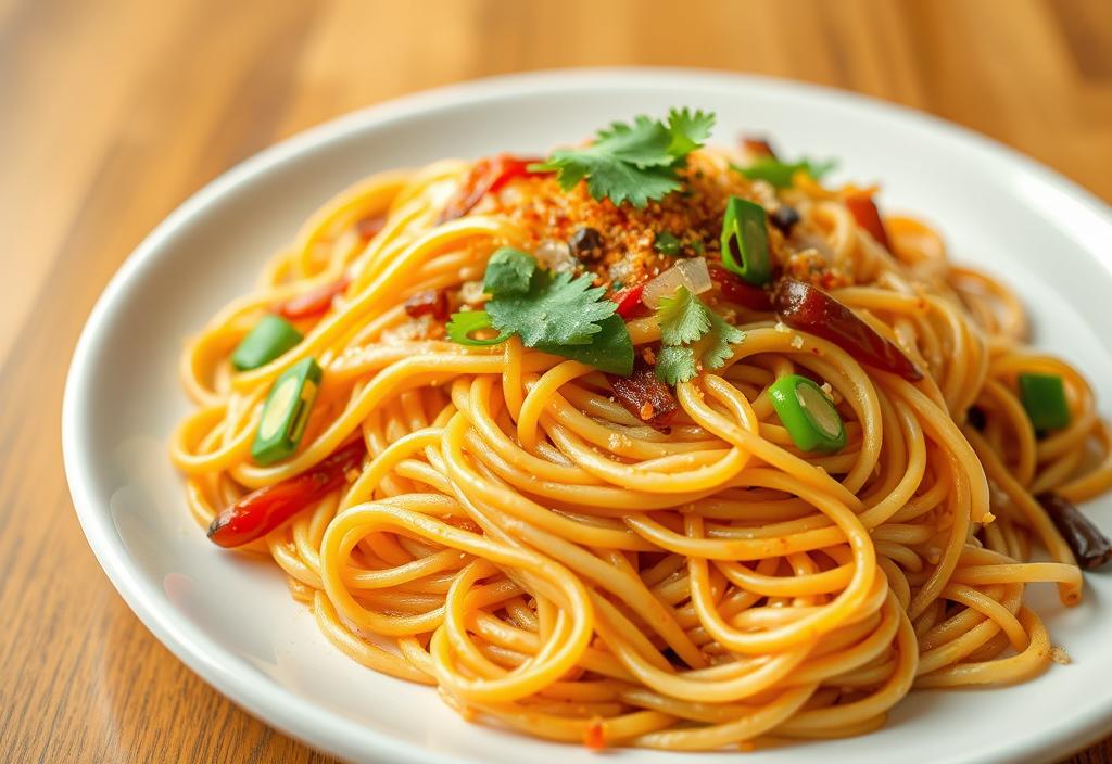 Lo mein on a plate