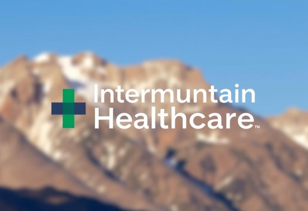 Intermountain Healthcare logo with a mountainous background