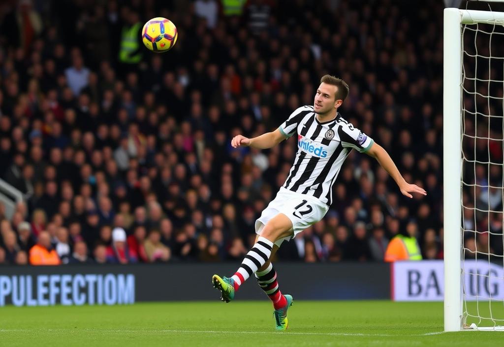 Newcastle's striker in action