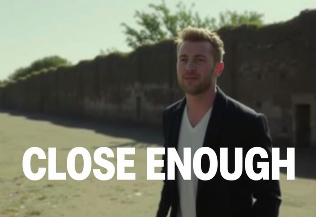 A screenshot of Shayne Ward's music video for 'Close Enough'