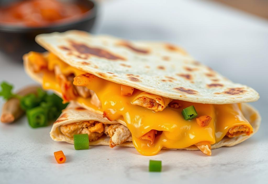 A Chipotle quesadilla with chicken and cheese