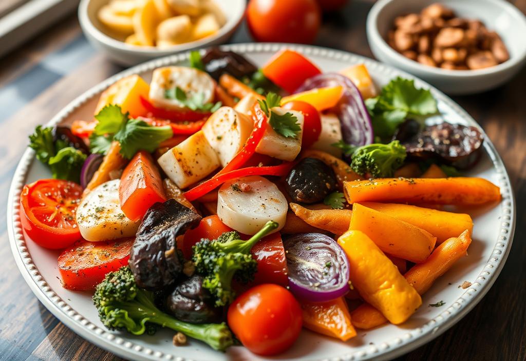 A photo of a Chef'd meal with a variety of colorful vegetables