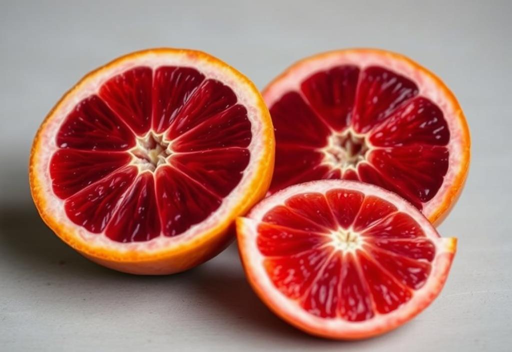 A Blood Orange sliced in half