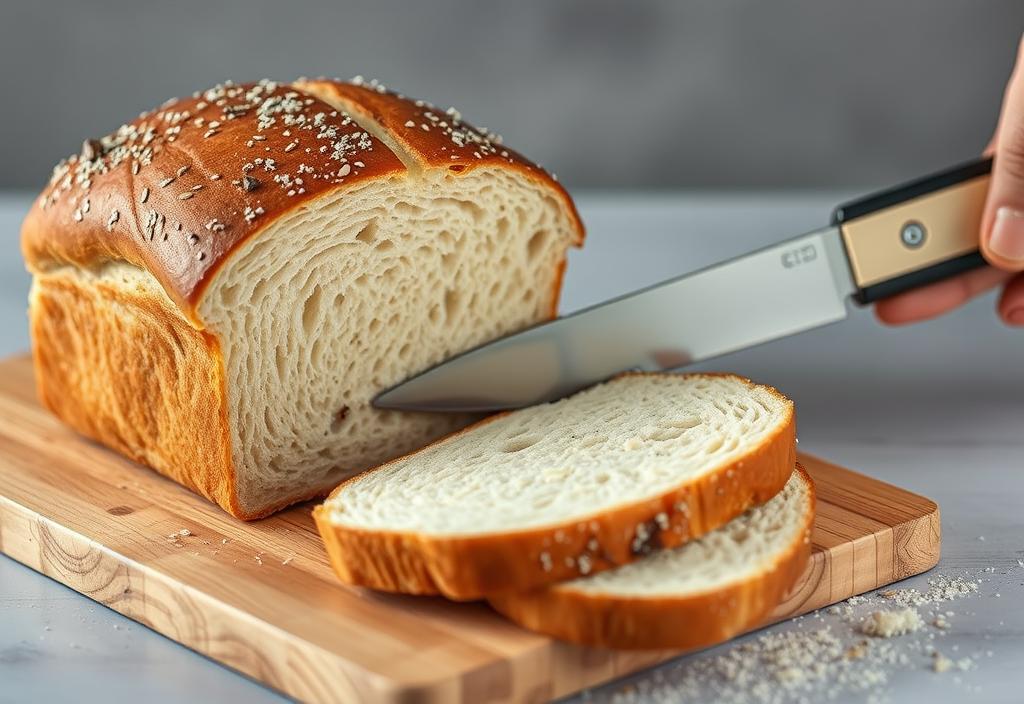 A razor scoring a loaf of bread