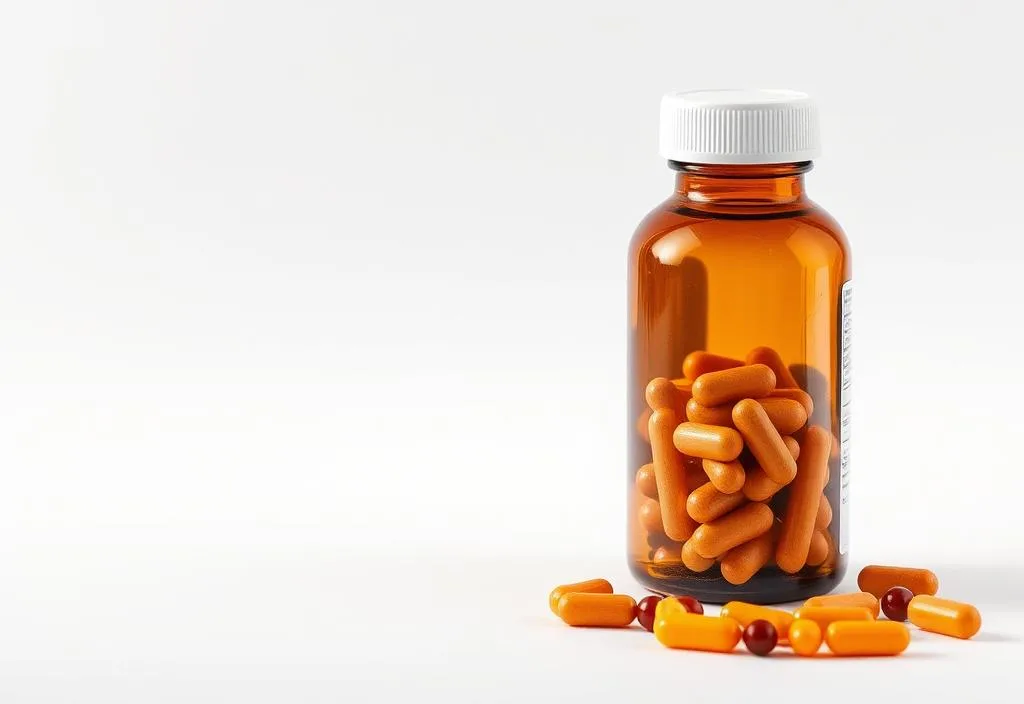 An iron supplement bottle on a white background