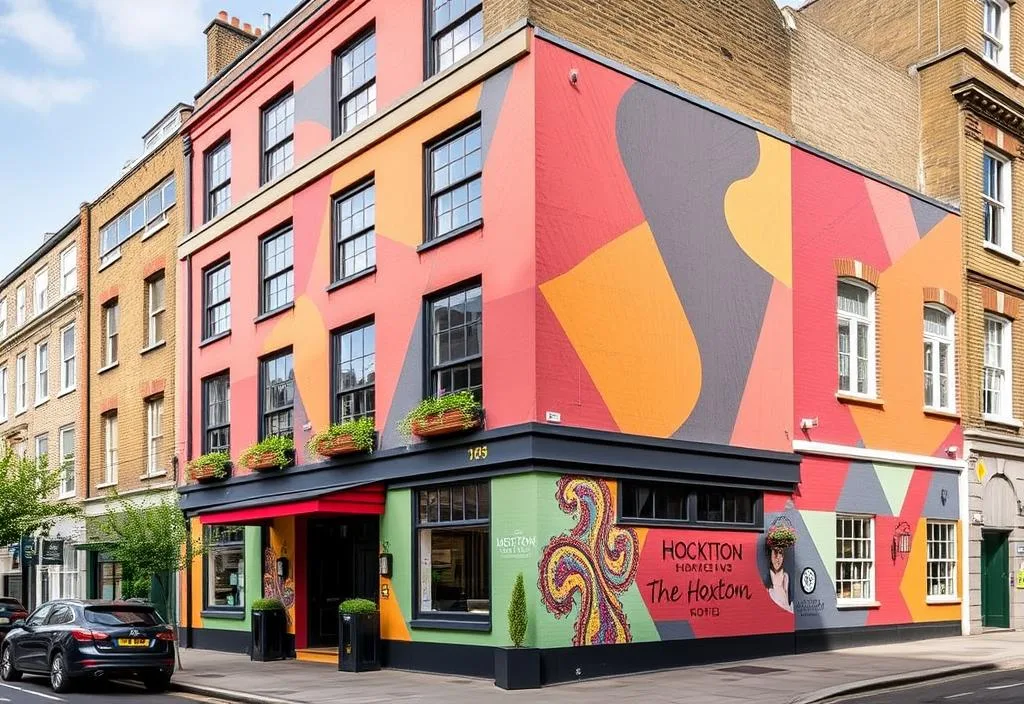 The Hoxton, Shoreditch exterior with a colorful façade