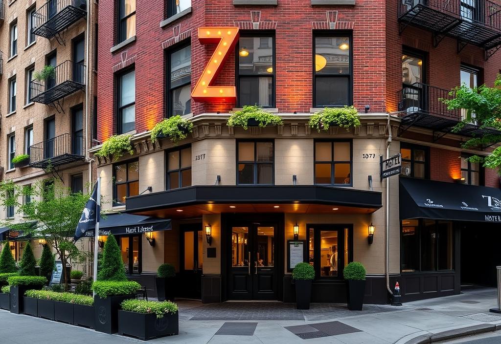 The Z Hotel Soho exterior with a trendy façade