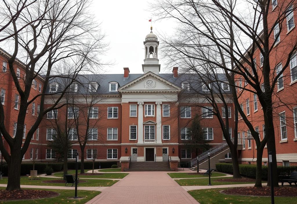 Harvard University campus with the Widener Library