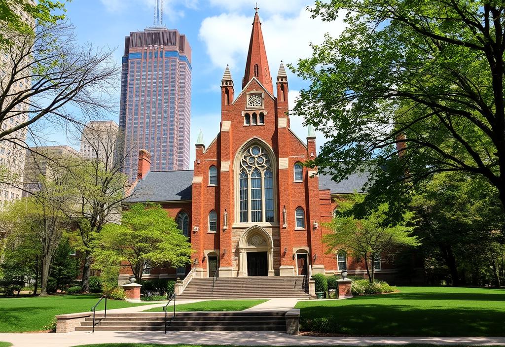 University of Chicago campus with the Rockefeller Chapel