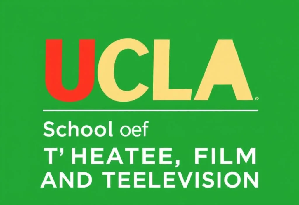 UCLA School of Theater, Film, and Television logo with a green background