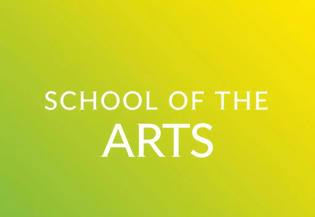 Columbia University School of the Arts logo with a yellow background